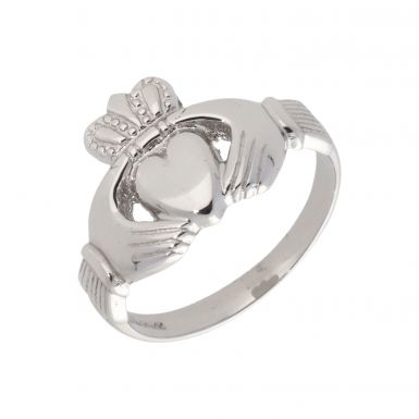 Pre-Owned 9ct White Gold Claddagh Ring