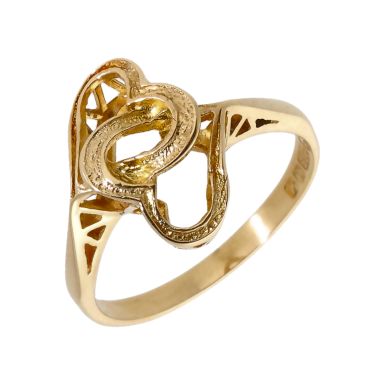Pre-Owned Vintage 1975 9ct Yellow Gold Entwined Hearts Ring
