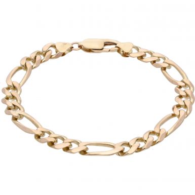 Pre-Owned 9ct Yellow Gold 7.4 Inch Figaro Bracelet