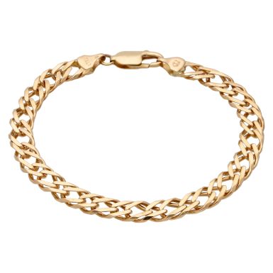 Pre-Owned 9ct Yellow Gold 8 Inch Double Curb Bracelet