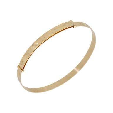 Pre-Owned 9ct Yellow Gold Childs Patterned Expanding Bangle