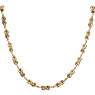 Pre-Owned 9ct Yellow Gold 16 Inch Hollow Kiss Link Necklet