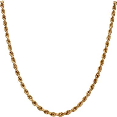 Pre-Owned 9ct Yellow Gold 31 Inch Solid Rope Chain Necklace