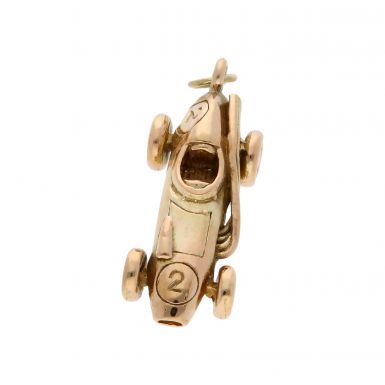 Pre-Owned 9ct Yellow Gold Vintage Racing Car Charm