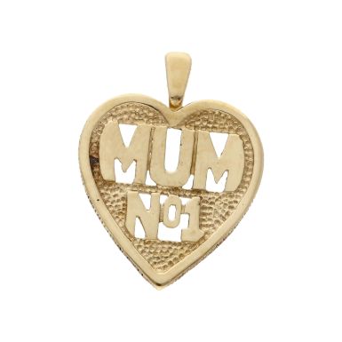 Pre-Owned 9ct Yellow Gold No.1 Mum Heart Pendant