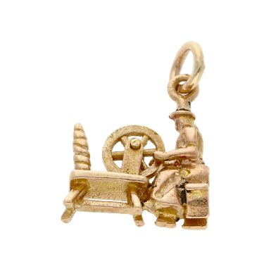 Pre-Owned 9ct Yellow Gold Spinning Wheel Charm