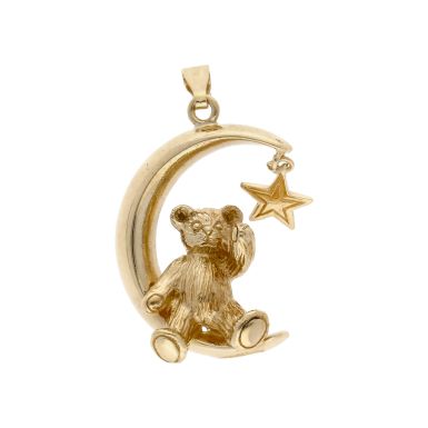Pre-Owned 9ct Yellow Gold Moon & Star & Teddy Bear Pendant