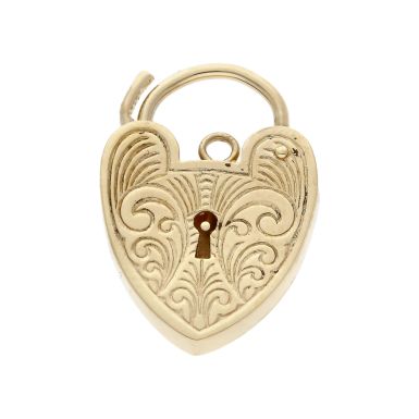 Pre-Owned 9ct Yellow Gold Patterned Padlock