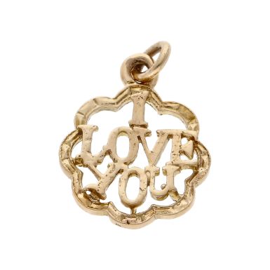 Pre-Owned 9ct Yellow Gold I Love You Pendant