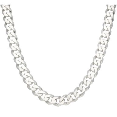 Pre-Owned Silver 18 Inch Heavy Curb Chain Necklace
