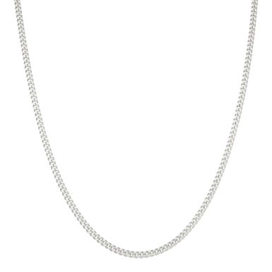 Pre-Owned Silver 18 Inch Curb Chain Necklace