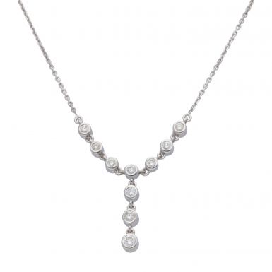 New 18ct White Gold 0.25ct Diamond 16 Inch Necklace
