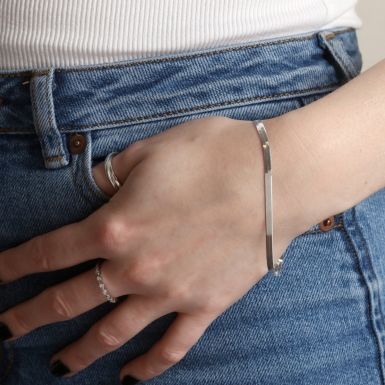 New Sterling Silver Herringbone Link Ladies Bracelet