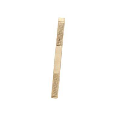 Pre-Owned 9ct Yellow Gold Part Patterned Tie Slide