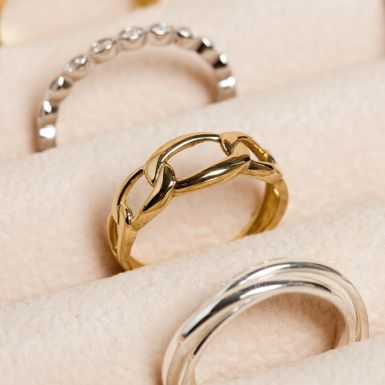 New 9ct Yellow Gold Chain Link Ring