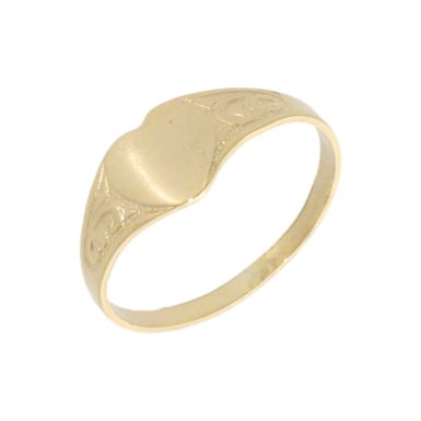 New 9ct Gold Heart Shaped Childs Signet Ring