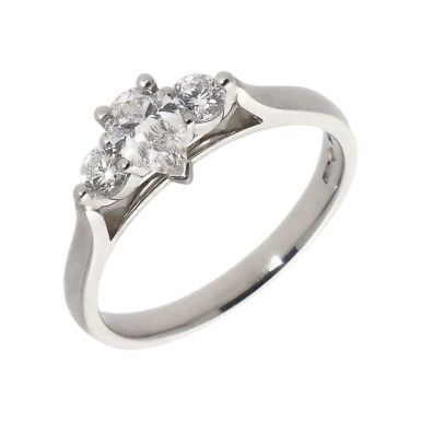 Pre-Owned Platinum Pear & Brilliant Cut Diamond Trilogy Ring