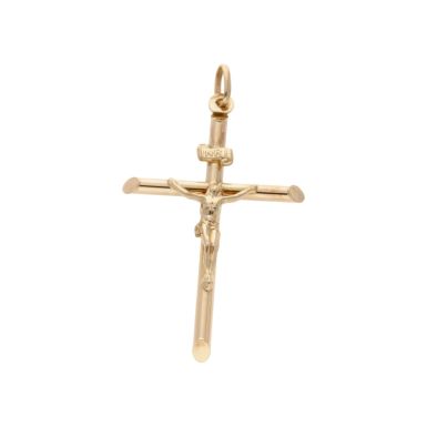 Pre-Owned 9ct Yellow Gold Large Hollow Crucifix Pendant