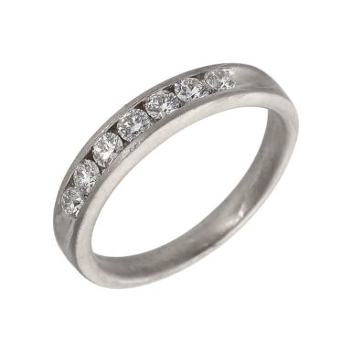 Pre-Owned Platinum Brushed Finish Diamond Half Eternity Ring