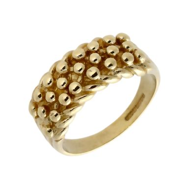 Pre-Owned 9ct Yellow Gold 3 Row Keeper Ring