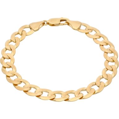 New 9ct Yellow Gold 8.5 Inch Solid Curb Mens Bracelet 16.3g
