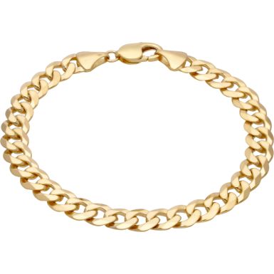 New 9ct Yellow Gold 9.5 Inch Solid Curb Link Bracelet 27.6g