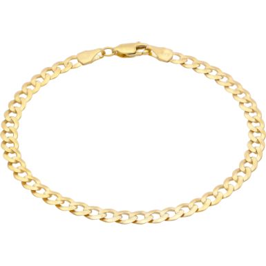 New 9ct Yellow Gold 8.5 Inch Solid Curb Link Bracelet