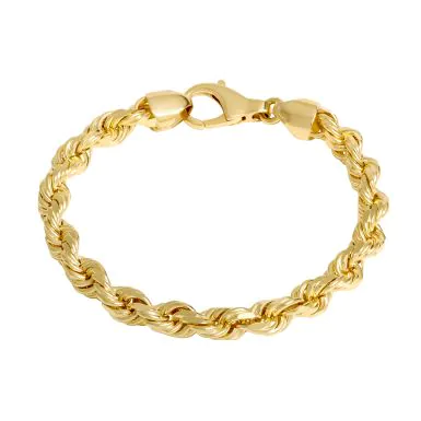 New 9ct Yellow Gold 8.5 Inch Solid Rope Bracelet 36.9g
