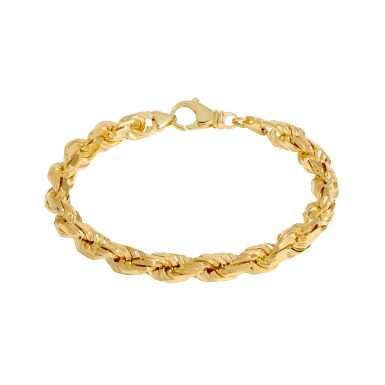New 9ct Yellow Gold 8.5 Inch Solid Rope Bracelet 42.3g
