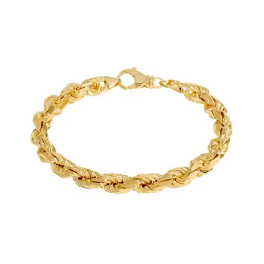 New 9ct Yellow Gold 8.5 Inch Solid Rope Bracelet 42.3g