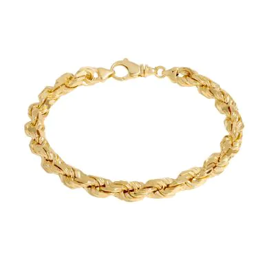 New 9ct Yellow Gold 9.5 Inch Solid Rope Bracelet 47.8g