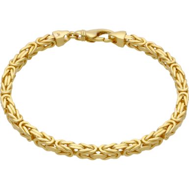 New 9ct Yellow Gold 8.5" Square Byzantine Bracelet 25.6g