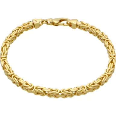 New 9ct Yellow Gold 8.5" Square Byzantine Bracelet 25.6g