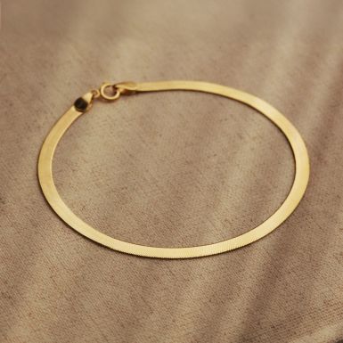 New 9ct Yellow Gold 7" Herringbone Bracelet