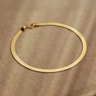New 9ct Yellow Gold 7" Herringbone Bracelet