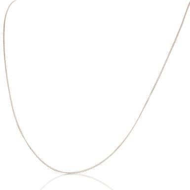 New 9ct White Gold 18" Fine Curb Chain Necklace