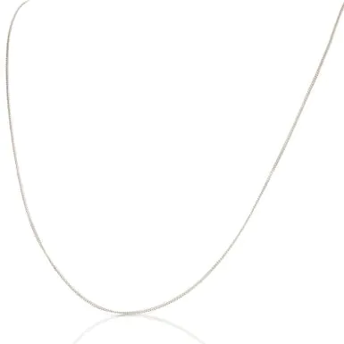 New 9ct White Gold 18" Fine Curb Chain Necklace