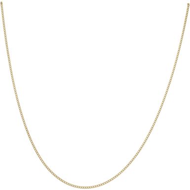 New 9ct Yellow Gold Diamond-Cut Curb Link Chain Necklace