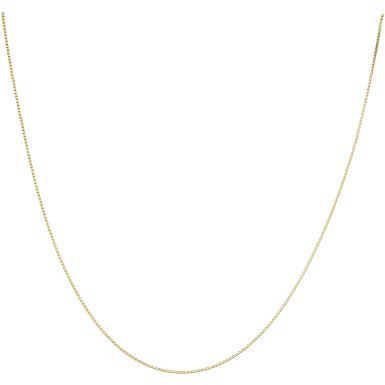 New 9ct Yellow Gold 18" Venetian Box Link Chain Necklace