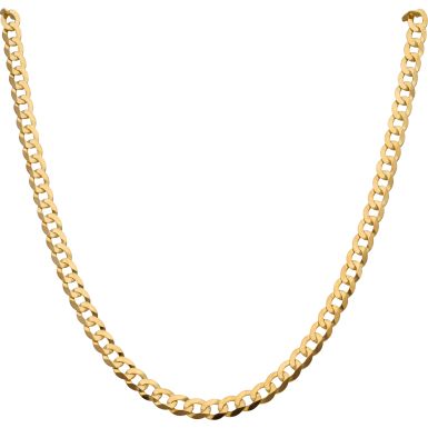 New 9ct Yellow Gold 20 Inch Solid Curb Link Chain Necklace 14.8g