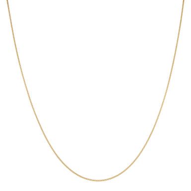 New 9ct Yellow Gold 18" Slim Diamond-Cut Curb Chain Necklace