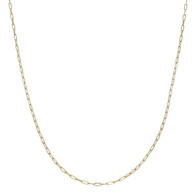 New 9ct Yellow Gold 18" Paper Link Chain Necklace