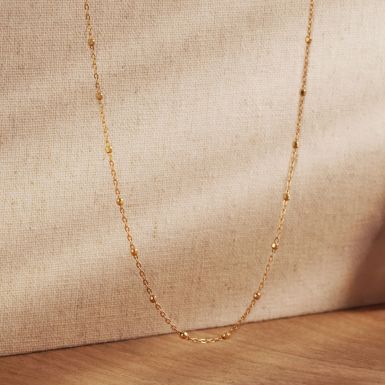 New 9ct Yellow Gold 18 Inch Bobble Station Satellite Necklace
