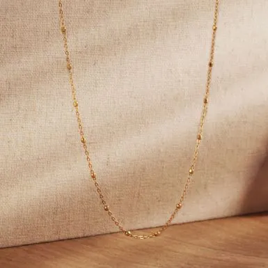 New 9ct Yellow Gold 18 Inch Bobble Station Satellite Necklace