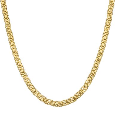 New 9ct Yellow Gold 28" Flat Byzantine Link Chain Necklace 48g