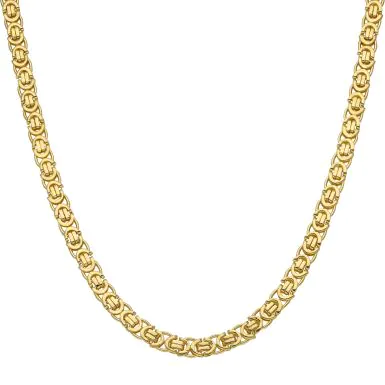 New 9ct Yellow Gold 28" Flat Byzantine Link Chain Necklace 48g