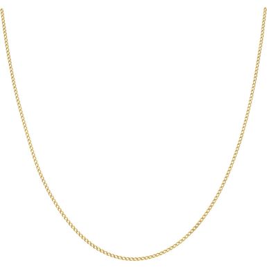 New 9ct Yellow Gold 18 Inch Hollow Slim Curb Link Chain Necklace
