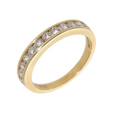 New 9ct Yellow Gold 0.50ct Diamond Half Eternity Ring