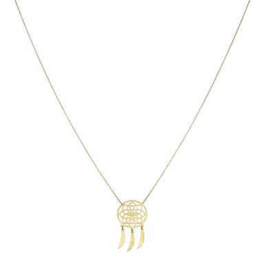 New 9ct Yellow Gold 16"-18" Adjustable Dreamcatcher Necklace