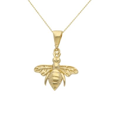 New 9ct Yellow Gold Manchester Bumble Bee Pendant Necklace
